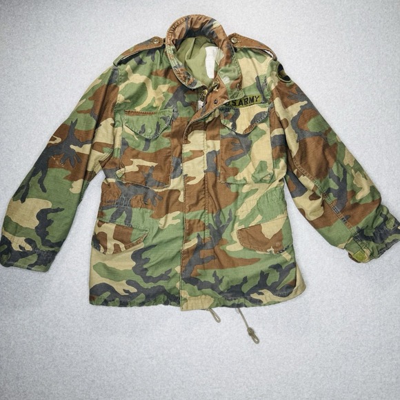 US Army Other - VTG Army M65 Field Jacket Mens Small Short Woodland Cold Weather FORSCOM Patch